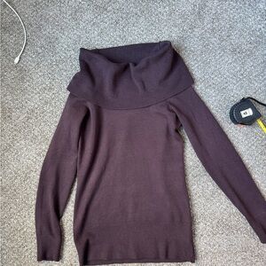 French Connection Off-the-Shoulder Dark Brown Sweater